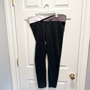 Fabletics Crossover Hem Black  Yoga Legging Pink Gray XL Extra Large